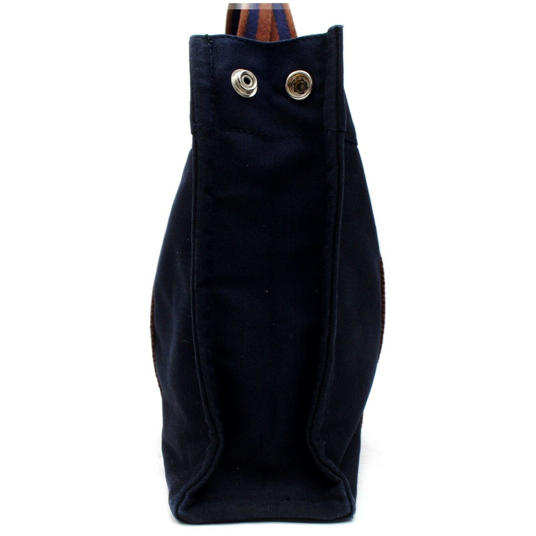Indistinguishable  Hermes Tote Bag Sac Fool Toepm Navy Blue Canvas (SHC7-10987)