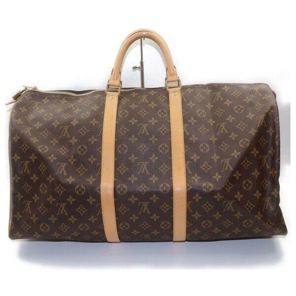 Louis Vuitton Boston Bag Keepall 55 Brown Monogram (SHC7-11059)