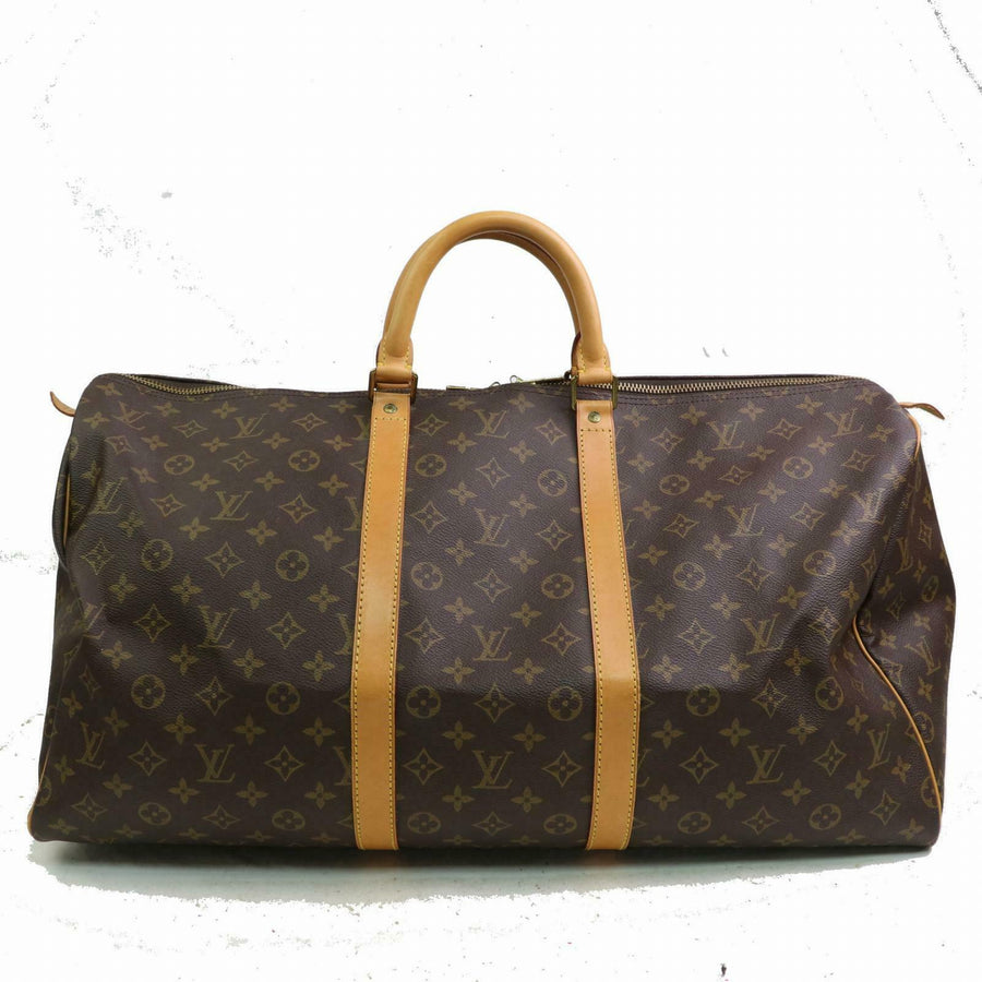 Louis Vuitton Boston Bag Keepall 55 Brown Monogram (SHC7-10544)