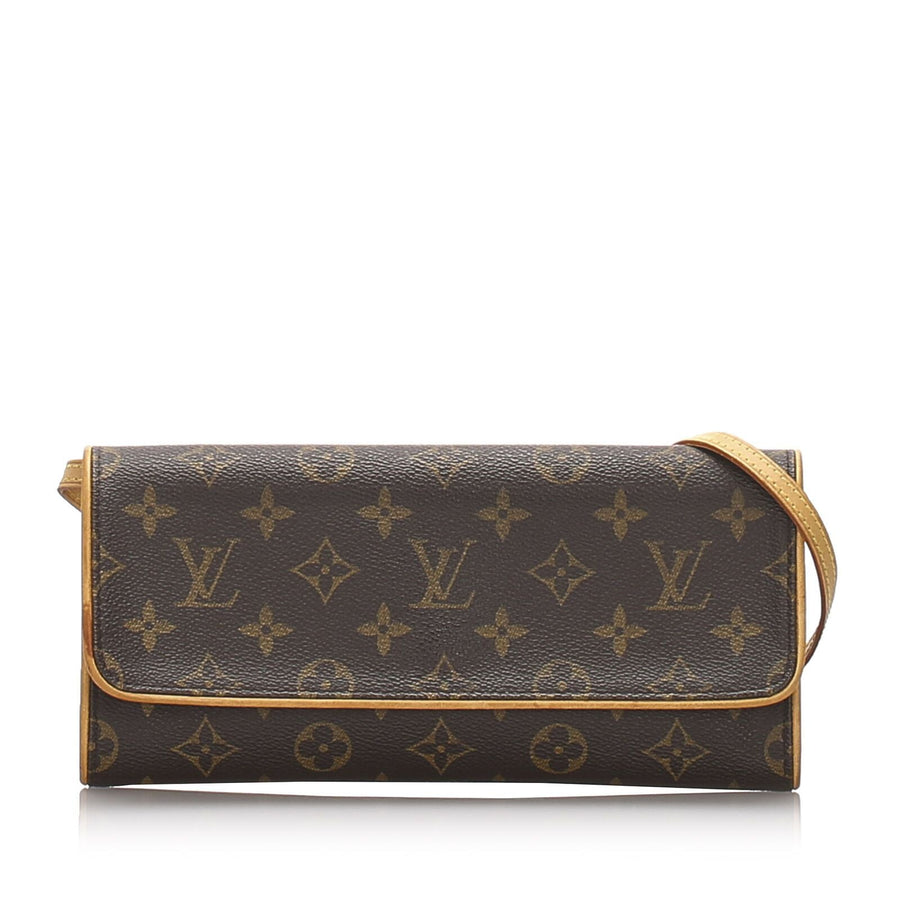 Pre-Loved Louis Vuitton Brown Monogram Pochette Twin GM Spain