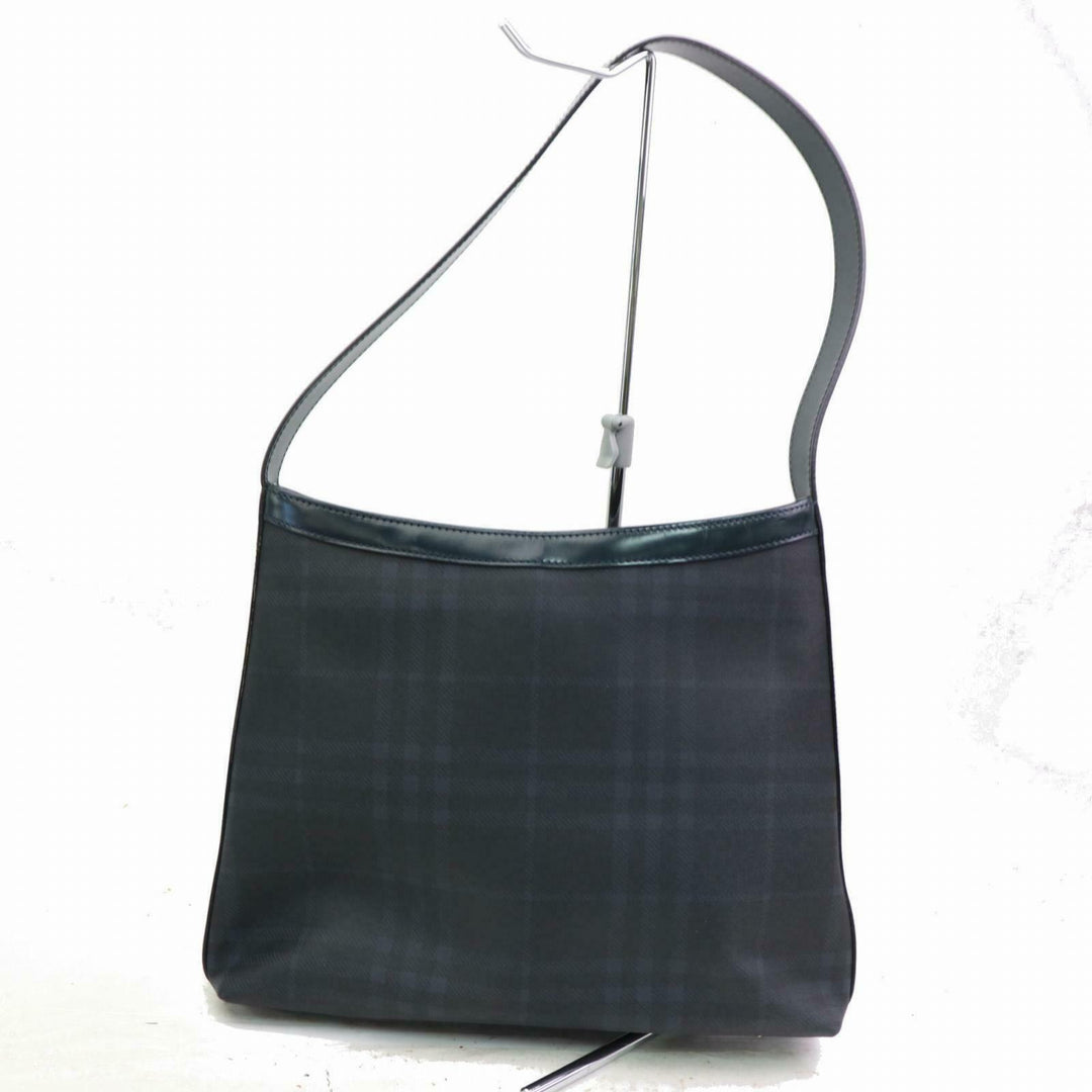 Indistinguishable  Burbe**y London Shoulder Bag Dark Blue PVC (SHC1-15151)
