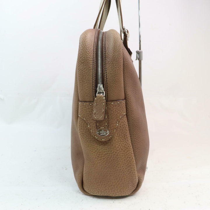 Indistinguishable  Fendi Hand Bag Light Brown Leather (SHC7-10109)