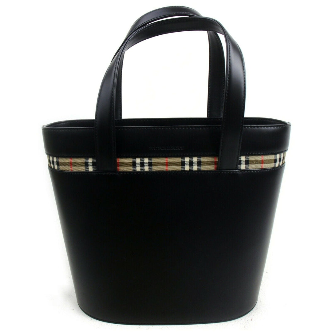 Indistinguishable  Burbe**y London Hand Bag Black Leather (SHC7-10898)