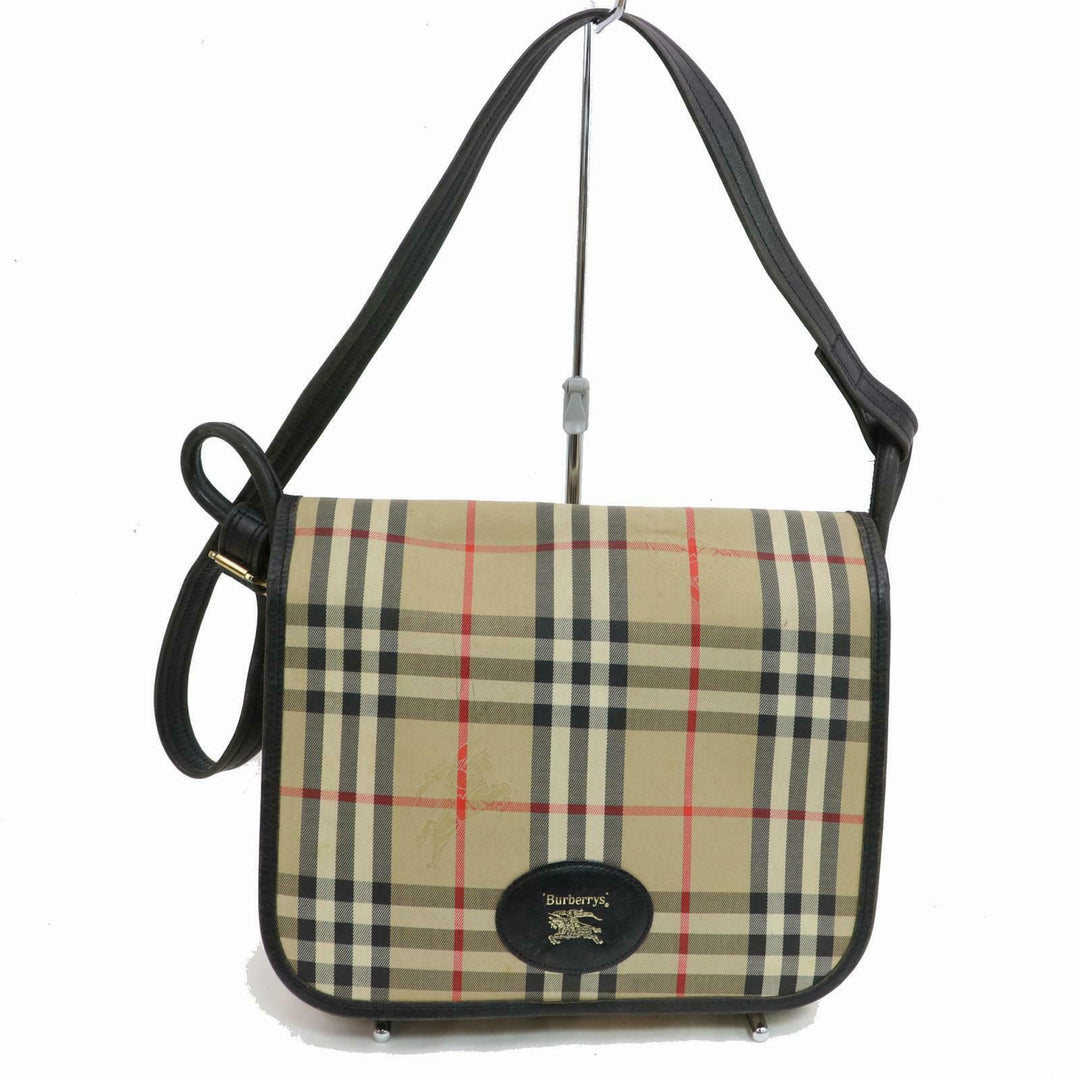 Indistinguishable  Burbe**y Shoulder Bag Beige Canvas (SHC1-14341)