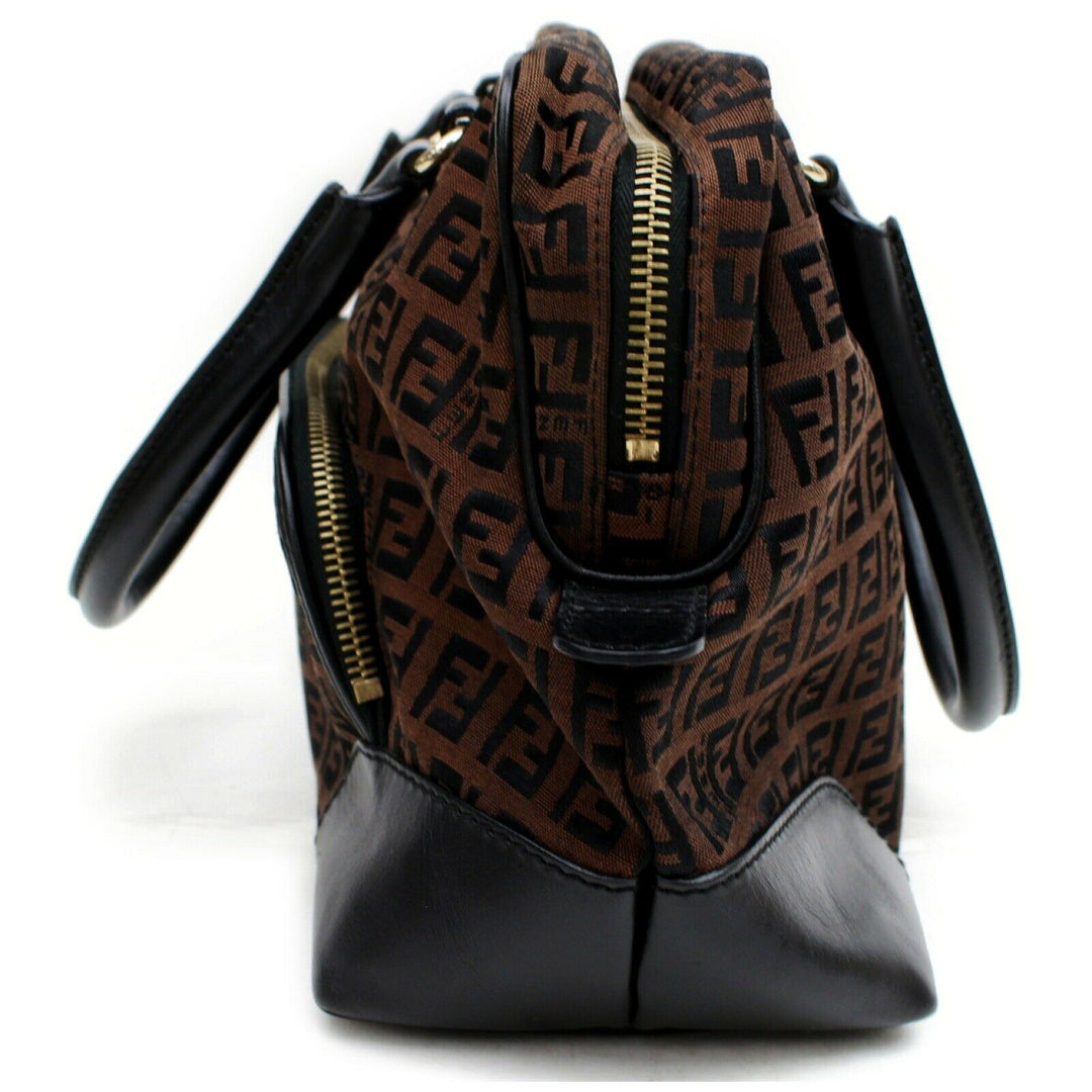 Indistinguishable  Fendi Hand Bag Brown Zukka Nyron (SHC7-10433)