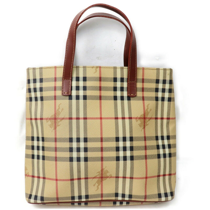 Indistinguishable  Burbe**y London Hand Bag Beige PVC (SHC7-10901)