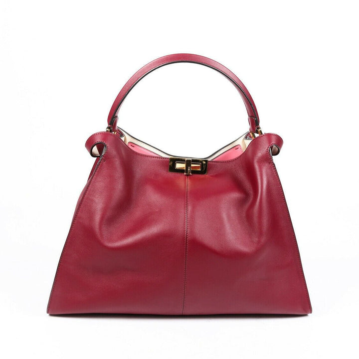 Fendi Bag Peeakaboo X-Lite Large Purple Leather Satchel