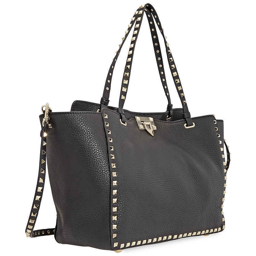 Valentino Medium Rockstud Tote- Black RW0B0970VSF 0NO