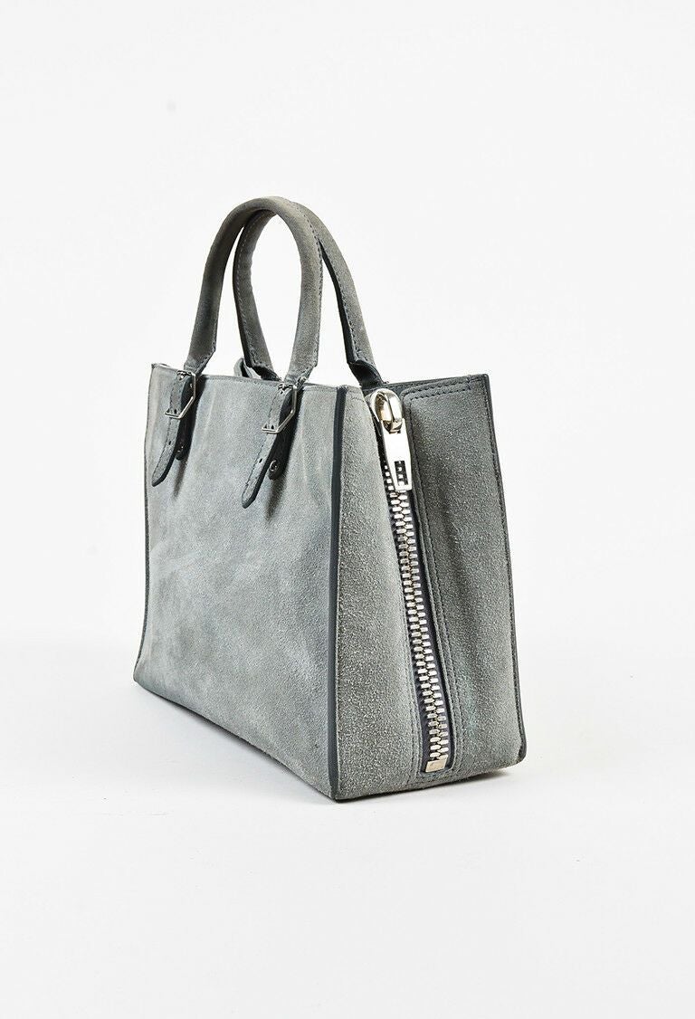 Balenciaga F/W 2015 Gray Suede Crossbody "Plate Papier A4" Tote Bag