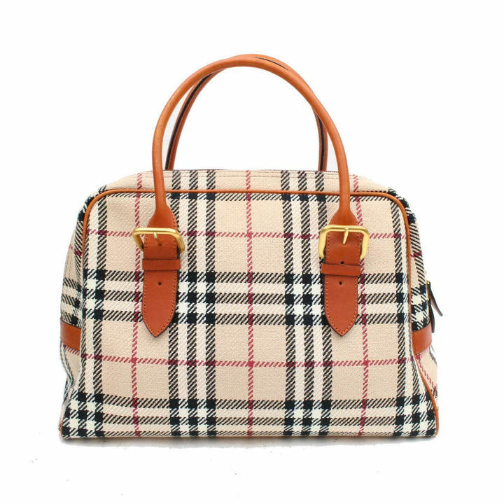 Indistinguishable  Burbe**y Hand Bag Beige Canvas (SHC7-11072)
