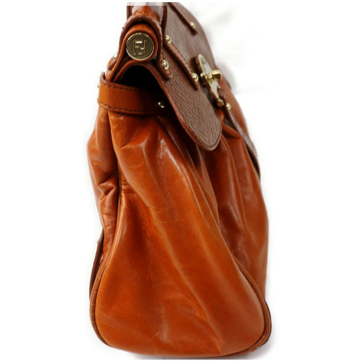 Indistinguishable  Fendi Hand Bag Light Brown Leather (SHC7-10899)