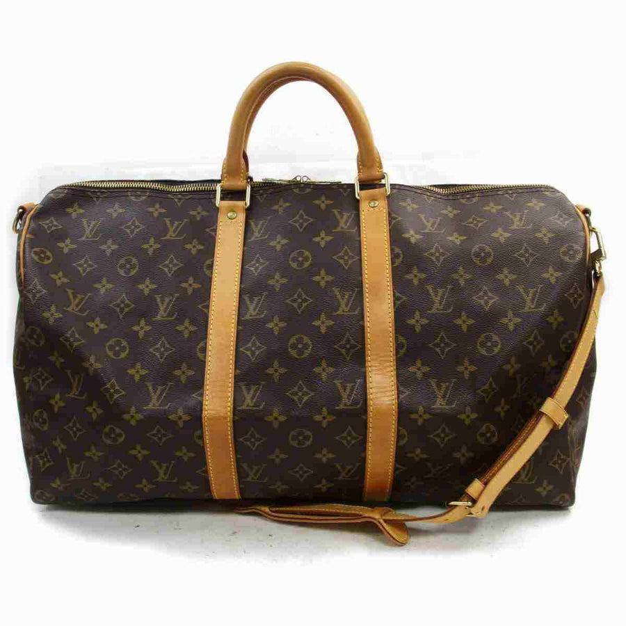 Louis Vuitton Hand Bag Keepall Bandouliere 50 Brown Monogram (SHC7-11117)