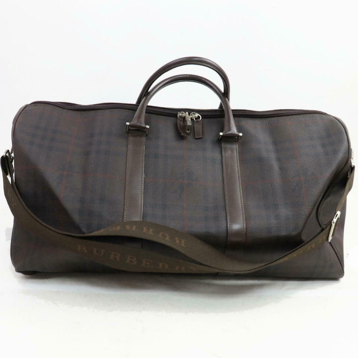 Indistinguishable  Burbe**y London Boston Bag Dark Brown PVC (SHC1-14504)