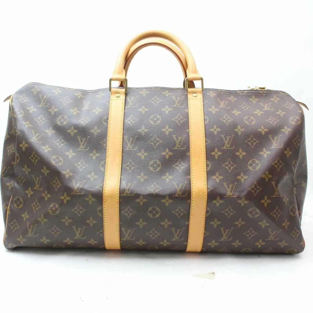Louis Vuitton Boston Bag Keepall 50 Brown Monogram (SHC7-10683)