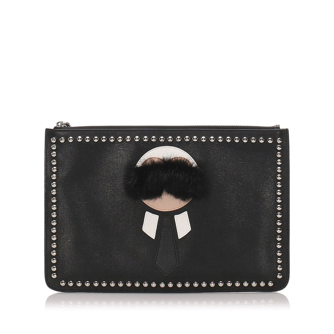 Pre-Loved Fendi Black Others Leather Karlito Clutch Bag Italy