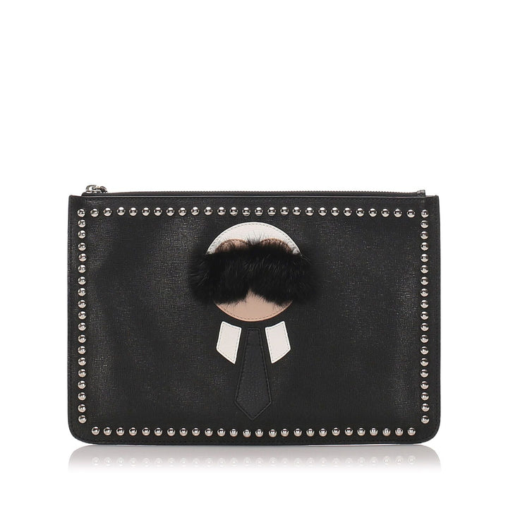 Pre-Loved Fendi Black Others Leather Karlito Clutch Bag Italy