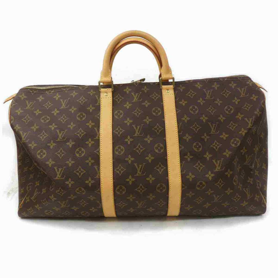 Louis Vuitton Boston Bag Keepall 55 Brown Monogram (SHC7-11093)