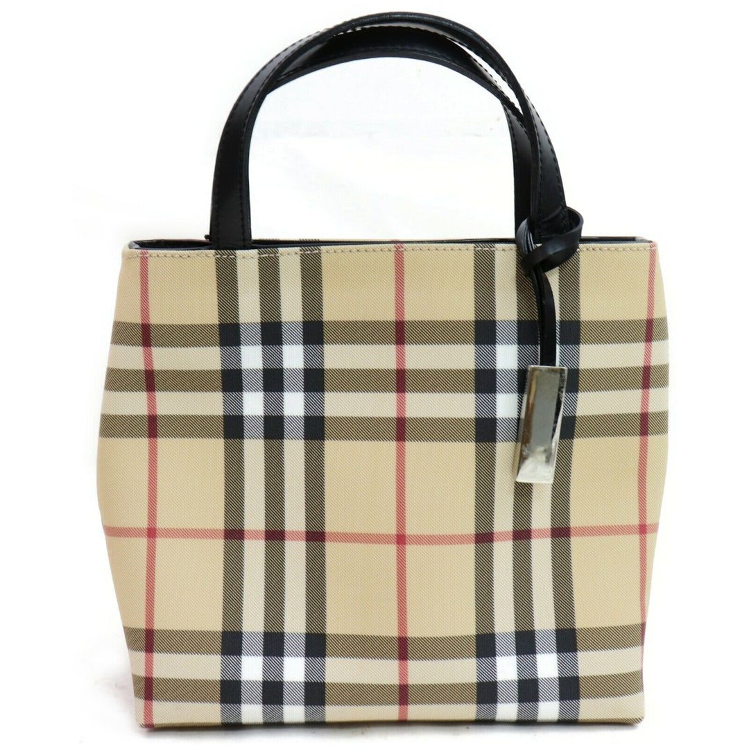 Indistinguishable  Burbe**y Hand Bag Beige PVC (SHC7-10467)