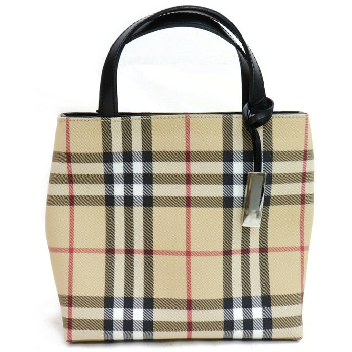 Indistinguishable  Burbe**y Hand Bag Beige PVC (SHC7-10467)