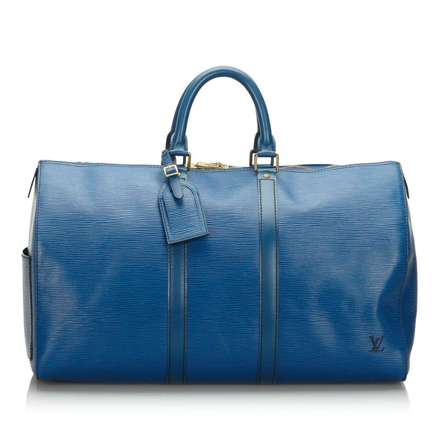 Pre-Loved Louis Vuitton Blue Epi Leather Keepall 45 France