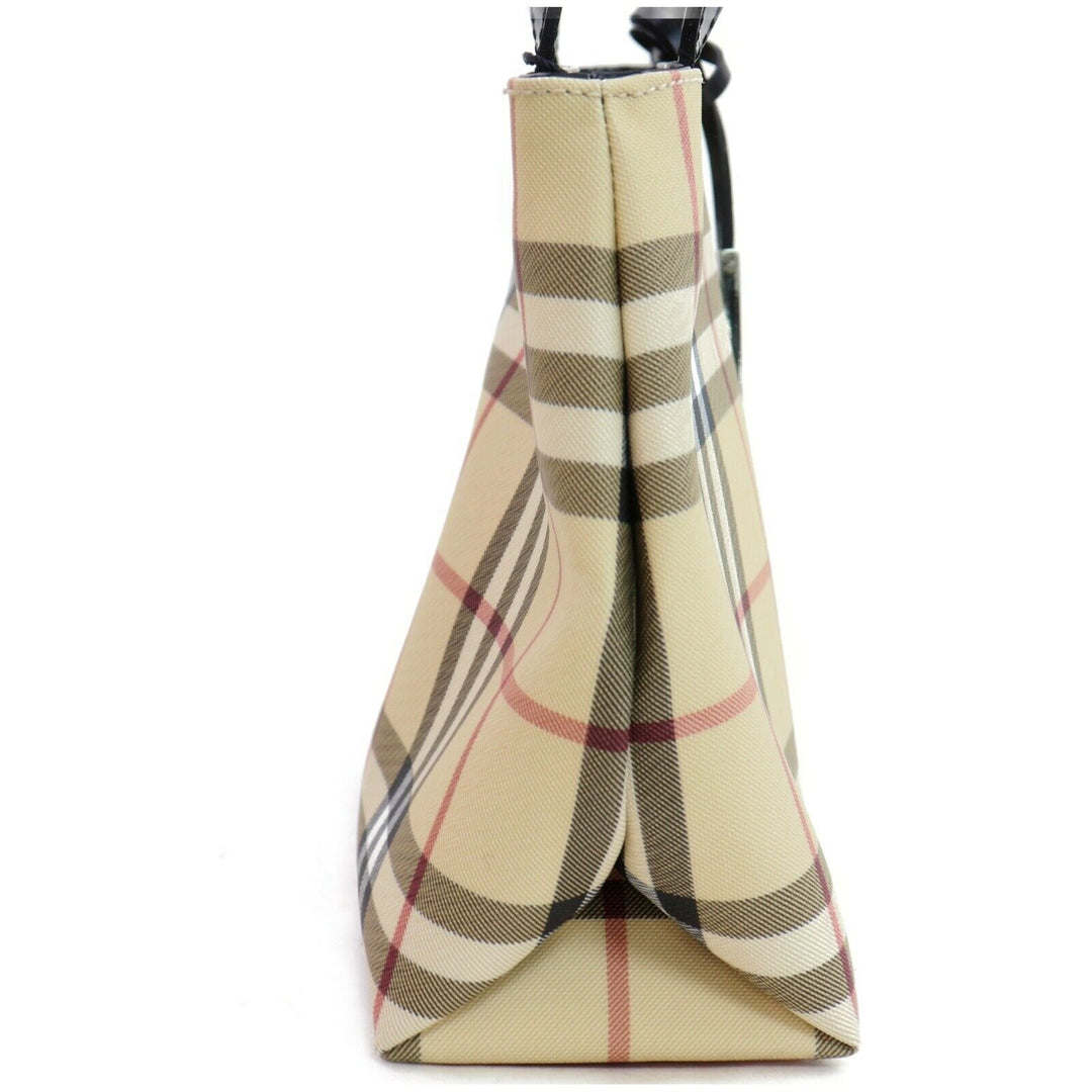 Indistinguishable  Burbe**y Hand Bag Beige PVC (SHC7-10467)