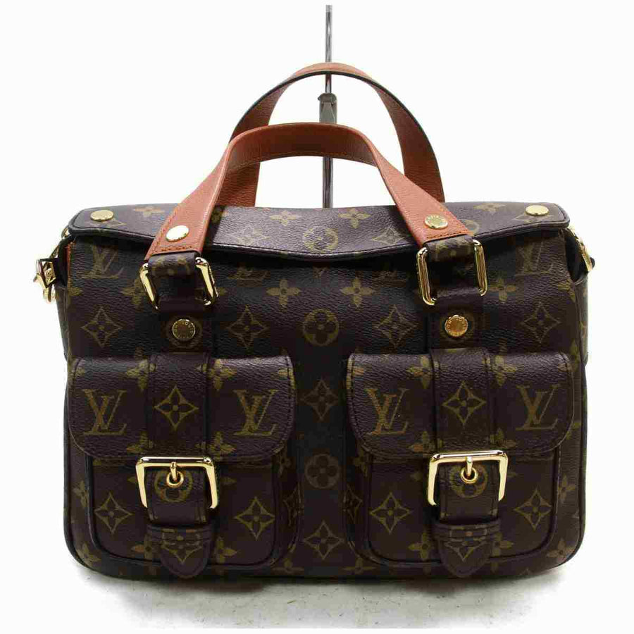 Louis Vuitton Hand Bag Manhattan Brown Monogram  (SHC7-11125)