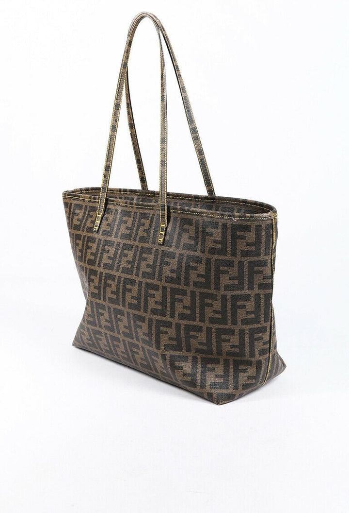 Fendi Bag Roll Tote Zucca Monogram Canvas
