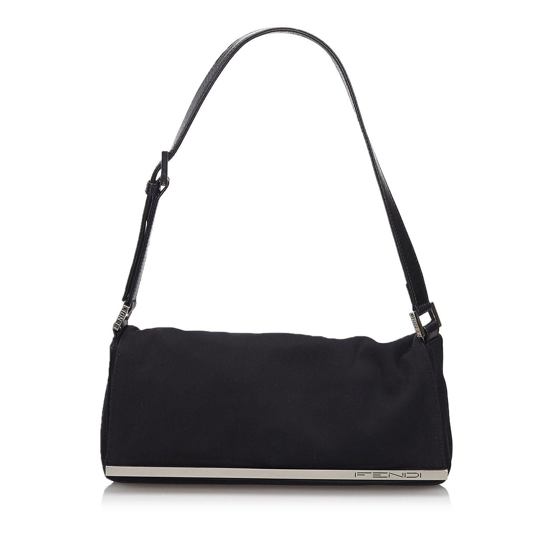 Pre-Loved Fendi Black Chemical Fiber Fabric Baguette Italy
