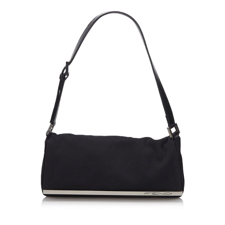 Pre-Loved Fendi Black Chemical Fiber Fabric Baguette Italy