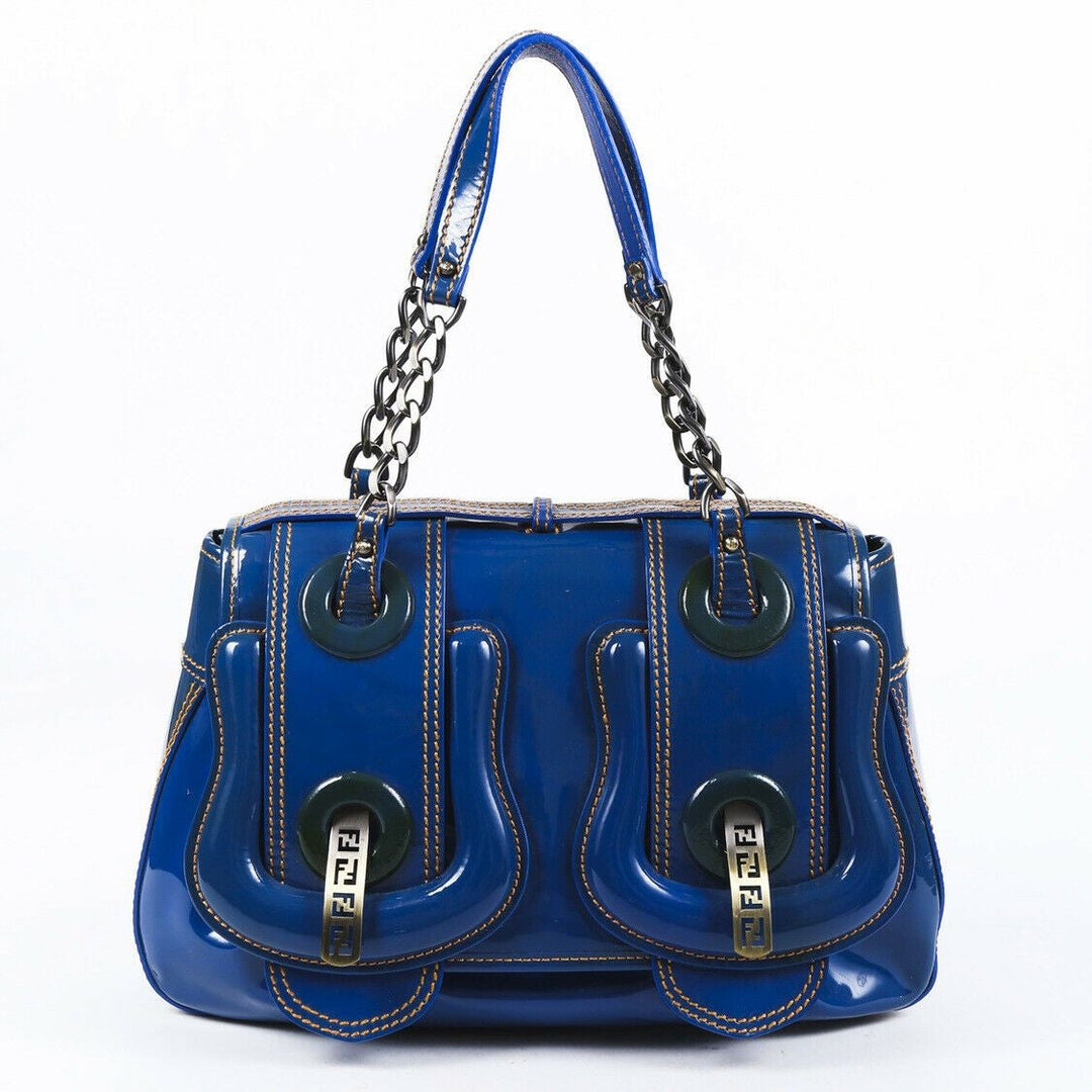 Fendi B Patent Leather Shoulder Bag