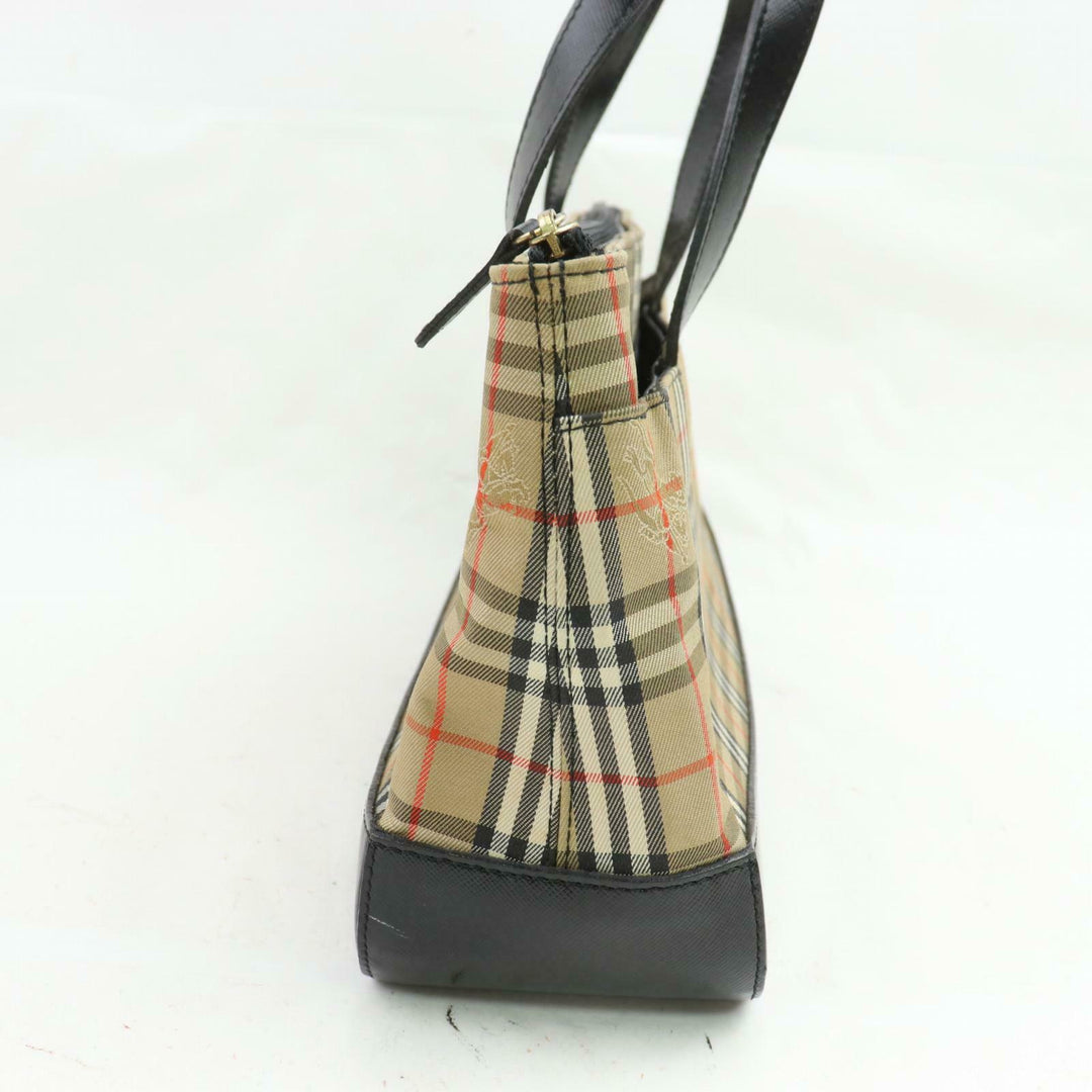 Indistinguishable  Burbe**y Hand Bag Beige Canvas (SHC1-14700)