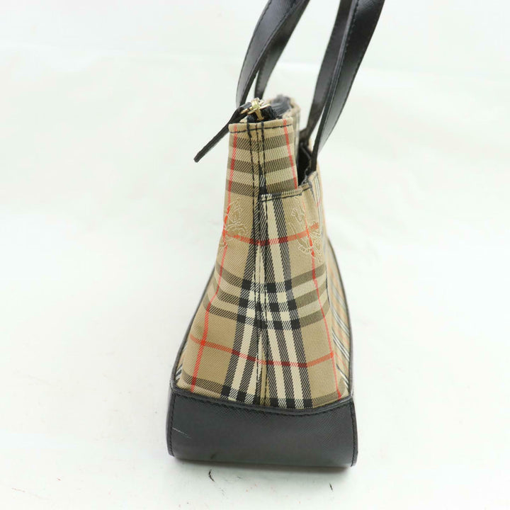 Indistinguishable  Burbe**y Hand Bag Beige Canvas (SHC1-14700)