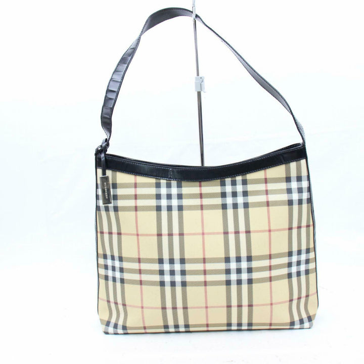 Indistinguishable  Burbe**y London Shoulder Bag Beige PVC (SHC1-14370)