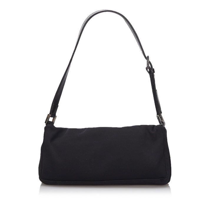 Pre-Loved Fendi Black Chemical Fiber Fabric Baguette Italy