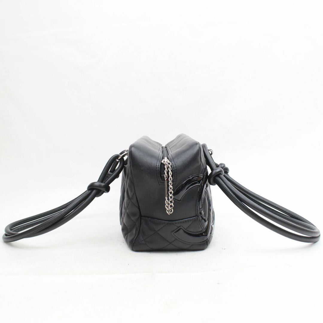 C*C Tote Bag Combomline Bowling Bag Black Leather (SHC1-14583)