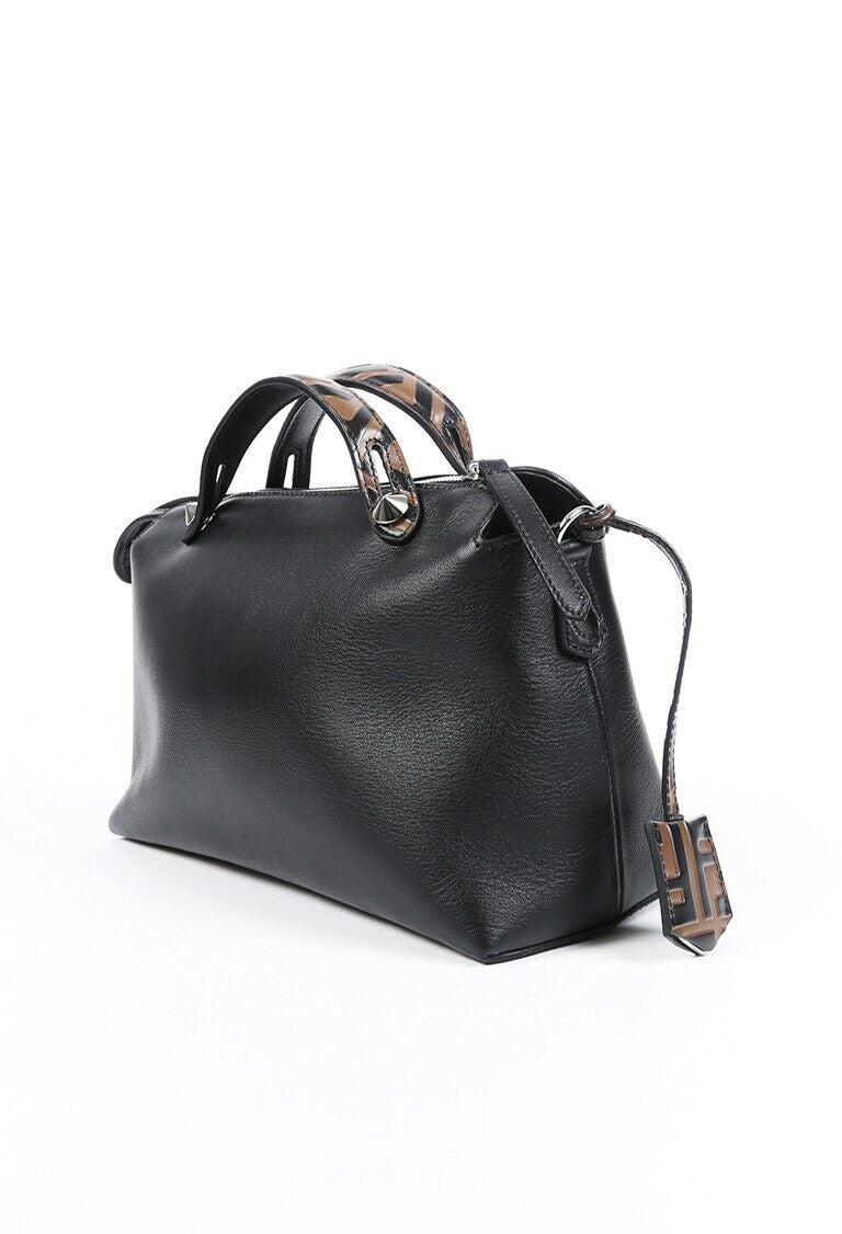 Fendi Bag By the Way Zucca Black Leather Boston