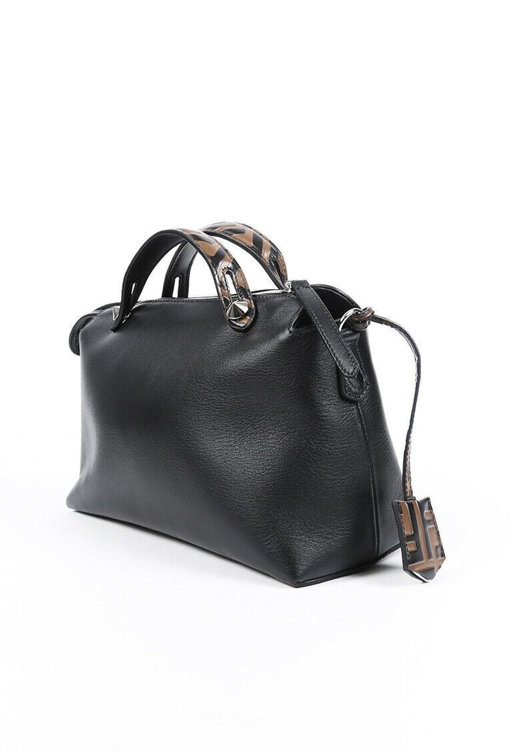 Fendi Bag By the Way Zucca Black Leather Boston