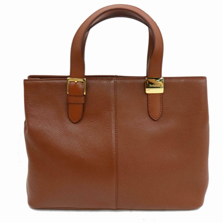 Indistinguishable  Burbe**y Hand Bag Light Brown Leather (SHC1-14273)