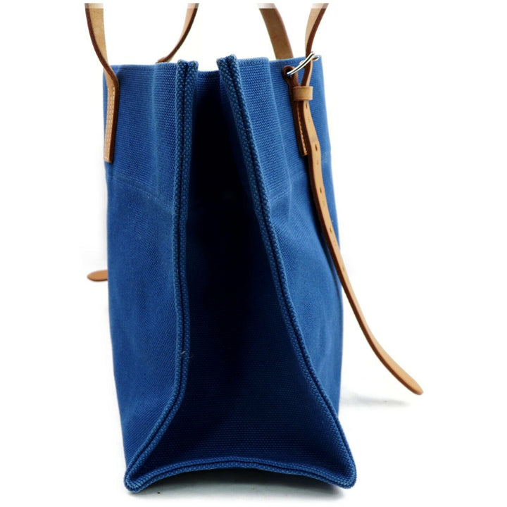 Indistinguishable  Hermes Tote Bag Etriviere Blue Canvas (SHC7-10179)
