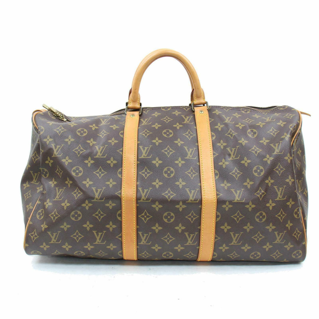 Louis Vuitton Boston Bag Keepall 50 Brown Monogram (SHC7-10778)