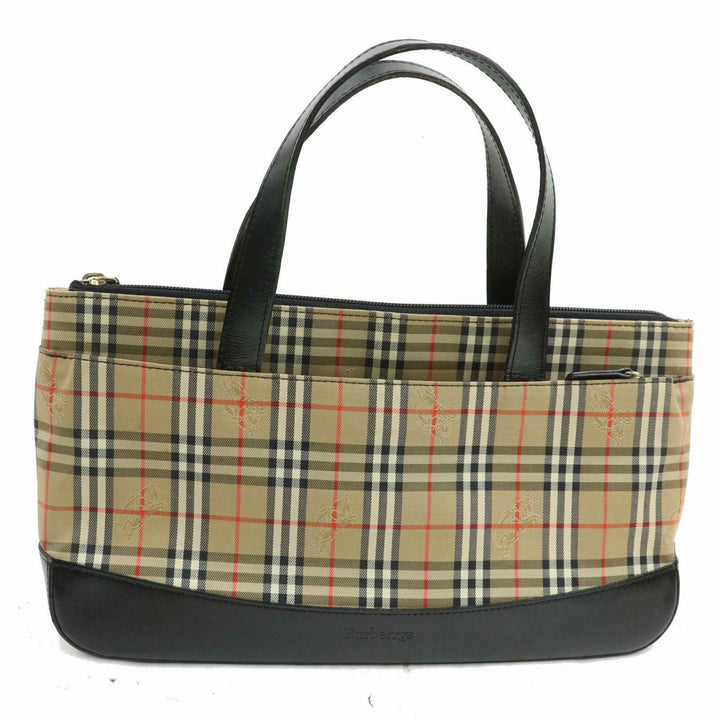 Indistinguishable  Burbe**y Hand Bag Beige Canvas (SHC1-14700)