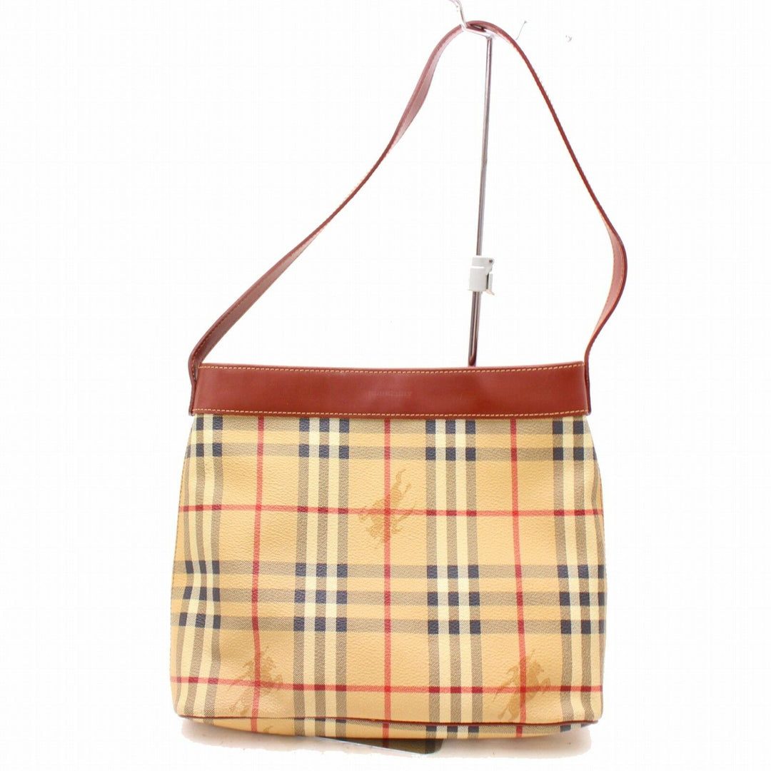 Indistinguishable  Burbe**y London Shoulder Bag Beige PVC (SHC1-14711)