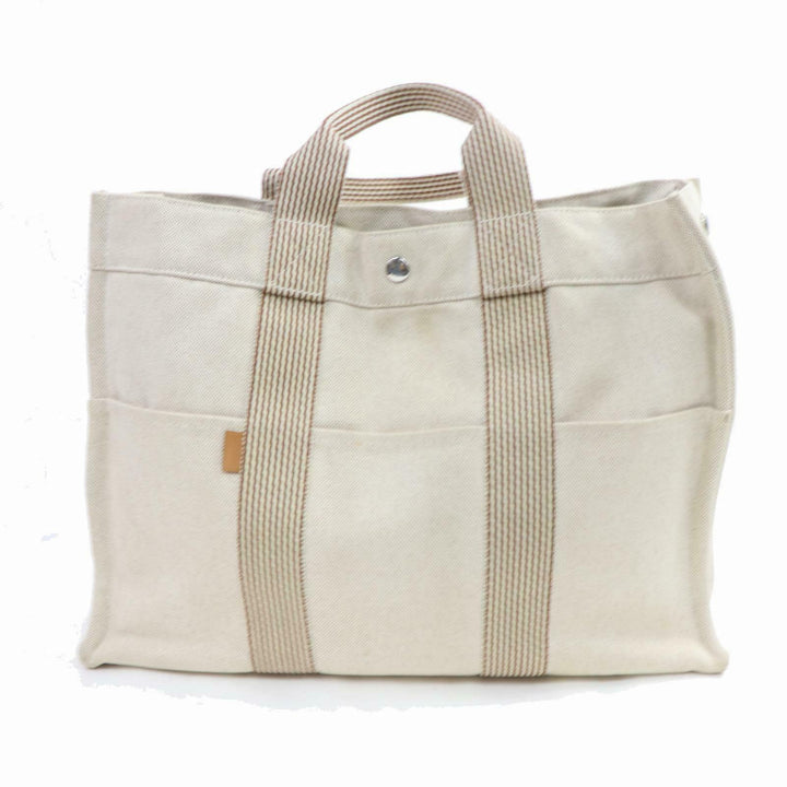 Indistinguishable  Hermes Tote Bag Cream Canvas (SHC1-14339)