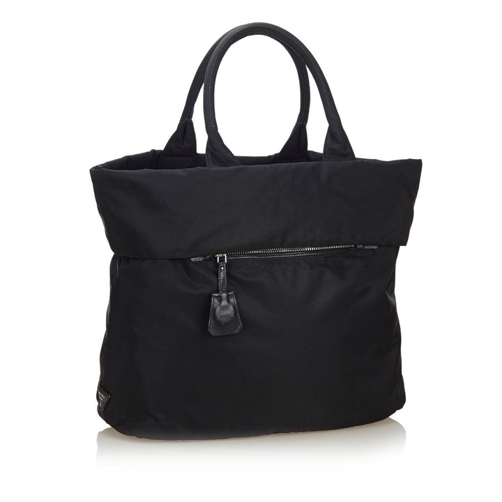 Pre-Loved Prada Black Nylon Fabric Reversible Tote Bag ITALY