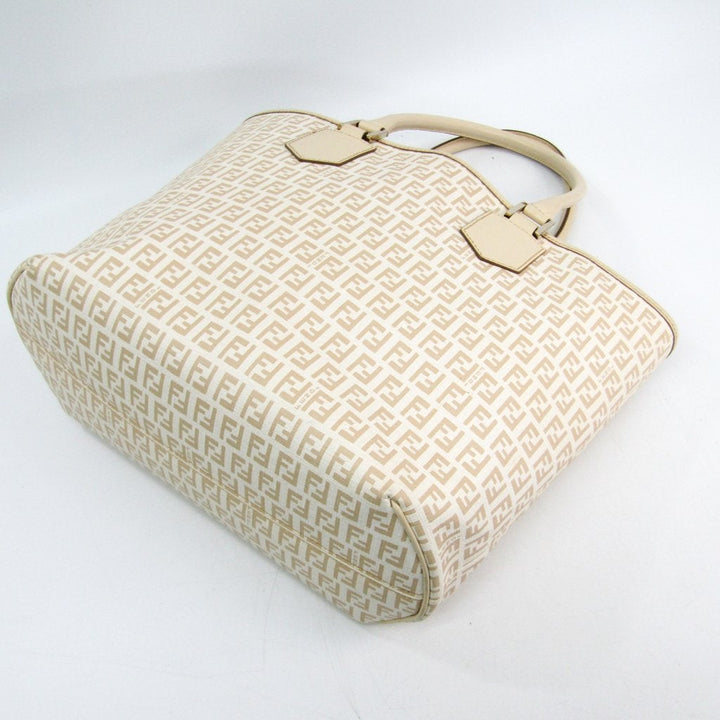 Fendi White Zucchino Canvas Tote  (SHA-10679)