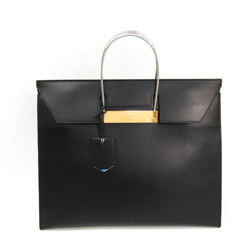 Balenciaga Black Leahter Cable Handle Tote (SHA-27077)