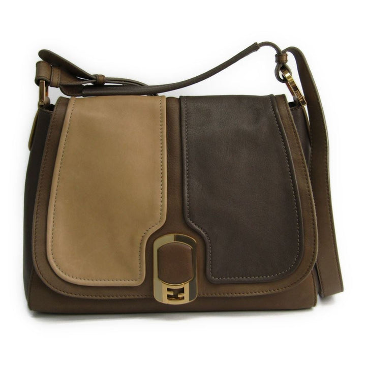 Fendi BiColor Leather New Silvana Shoulder Bag (SHA-10397)