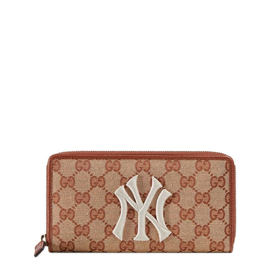 Gucci-GG Zip Around Wallet with New York Yankees Patch - Runway Catalog