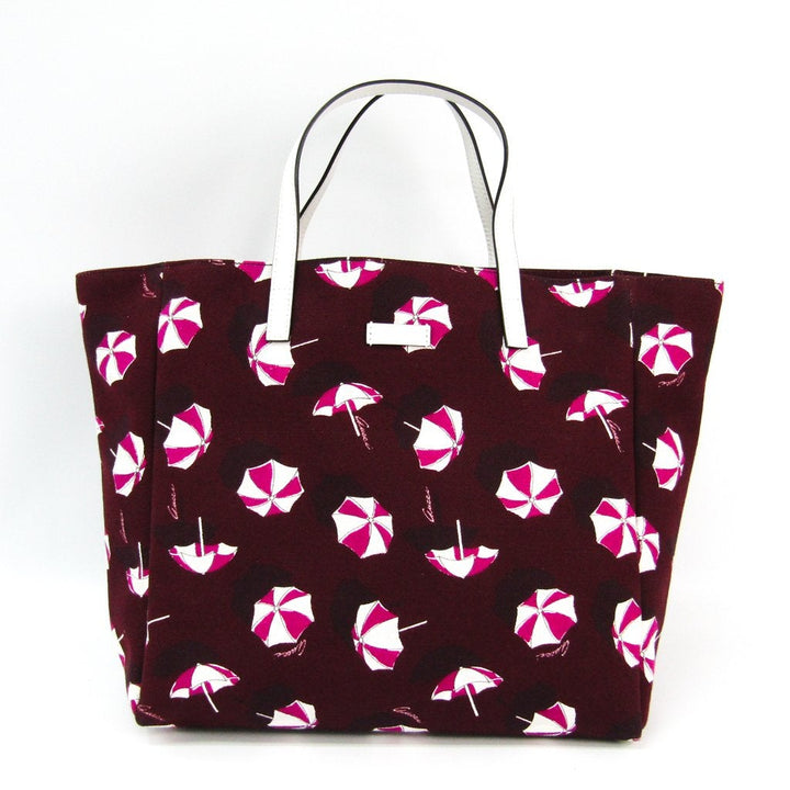 G*G Burgundy Parasol Canvas Tote Bag (SHA14528)