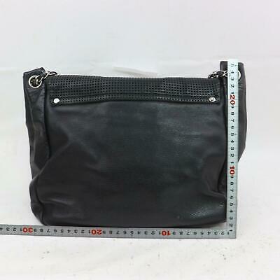C*C Tote Bag Chain Shoulder Black Leather